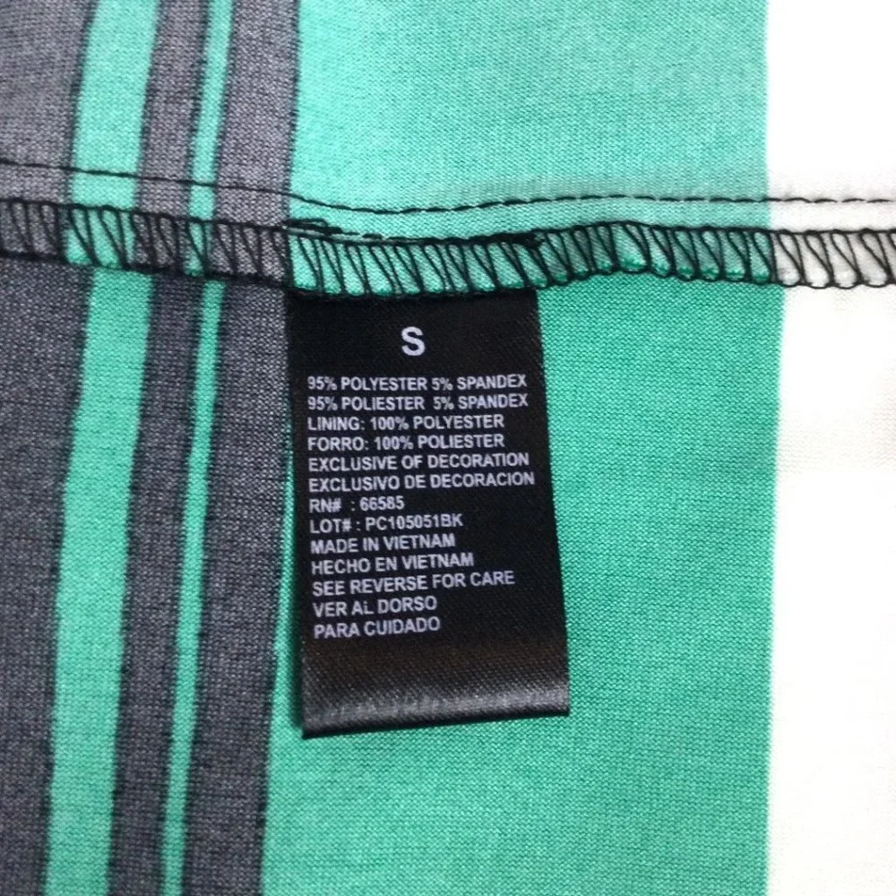 PERCEPTIONS Sleeveless Striped Dress Pleat Detail - Picture 6 of 8